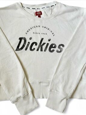 Dickies White Crewneck Sweatshirt with Black Logo